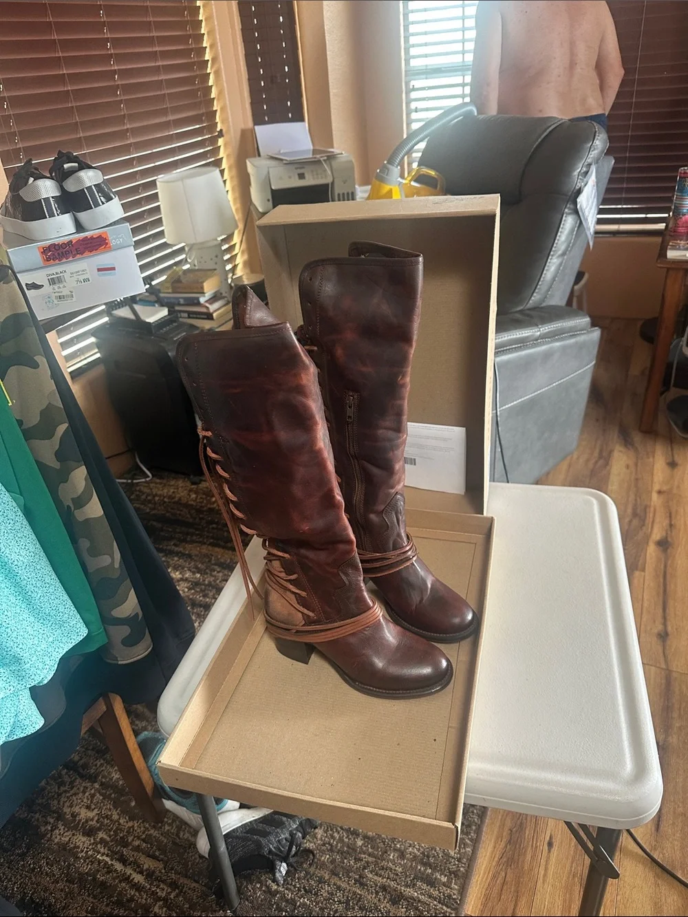 Freebird Boots Women’s Tall Lace-Up Leather Boots in Brown